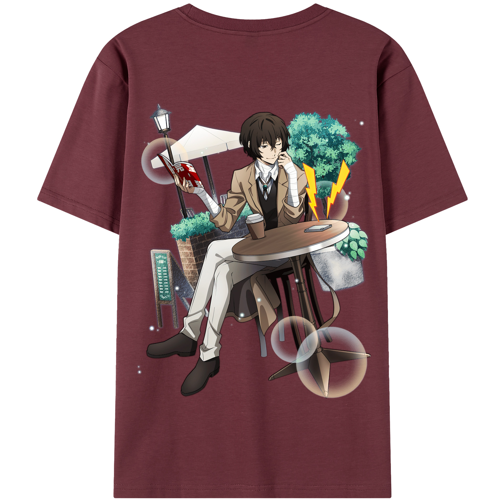 （画像用） 文豪ストレイドッグス Bungo Stray Dogs 綿100％半袖Tシャツ（背面プリント）